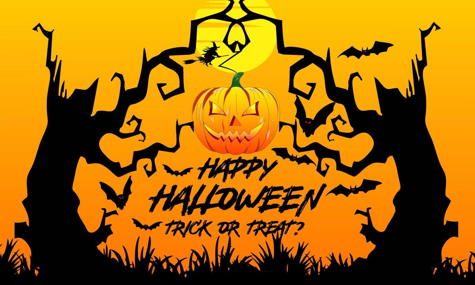 felice halloween banner, illustrazione vettoriale