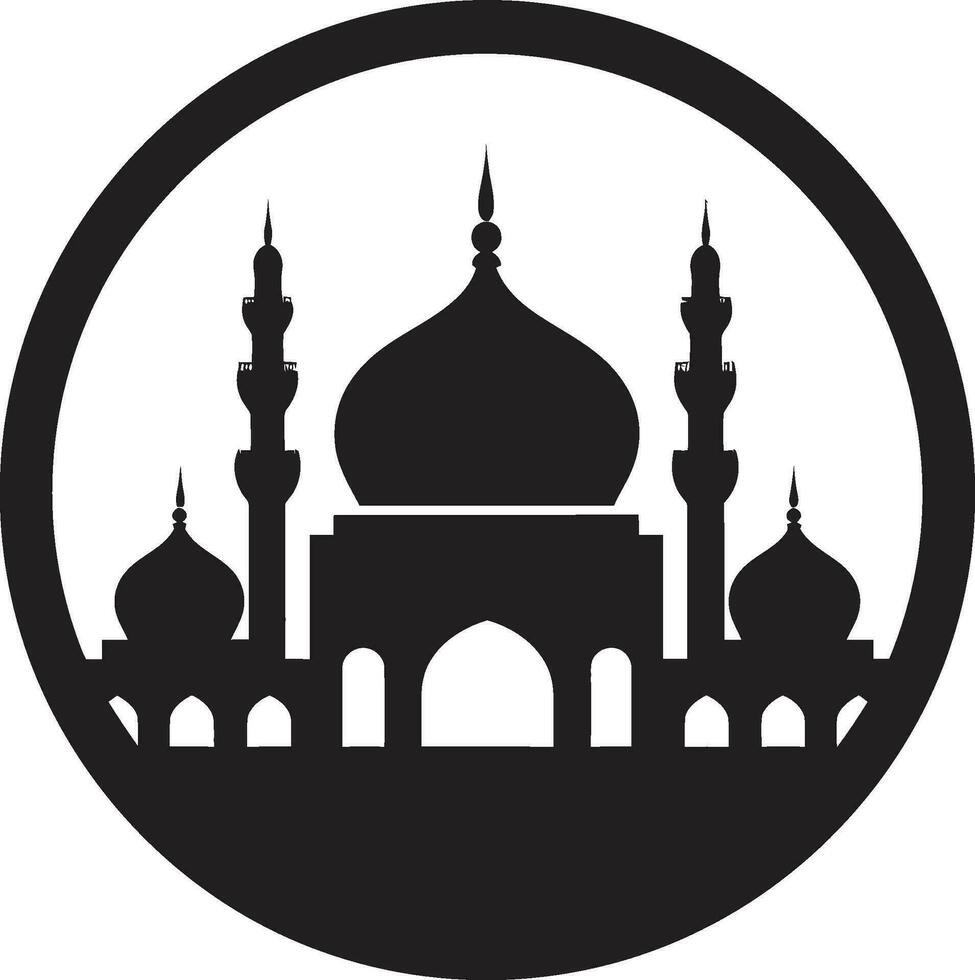 etereo eleganza moschea logo design celeste porto moschea vettore icona