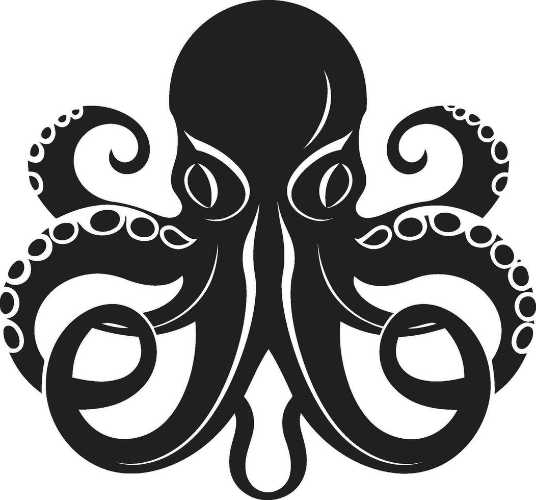 in profondità mare maestà emblematico design tentacolo tango polpo icona vettore