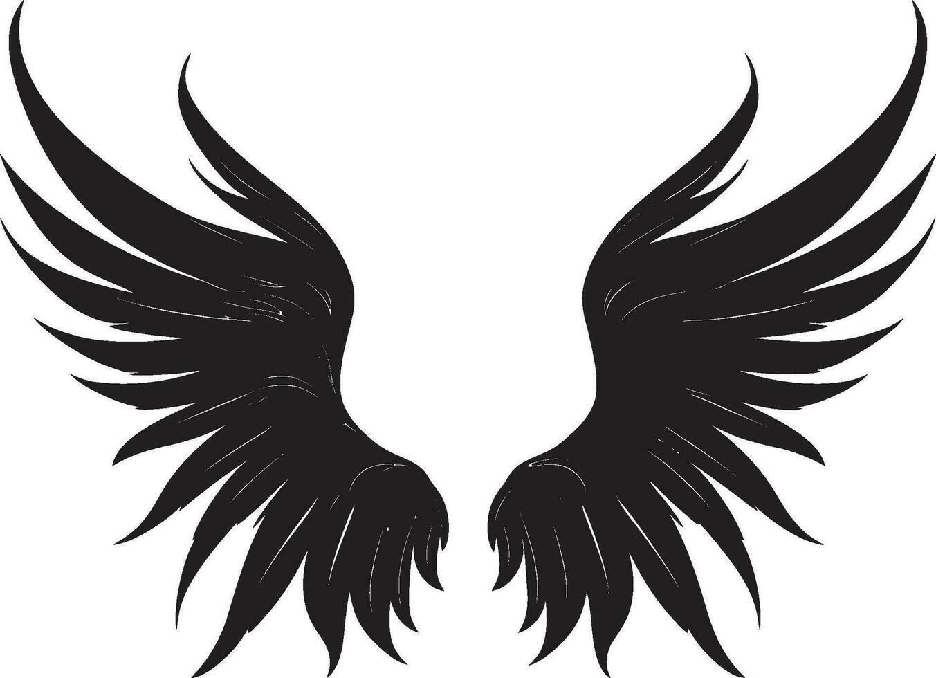 angelico aura Ali emblematico logo grazioso custode angelo icona vettore