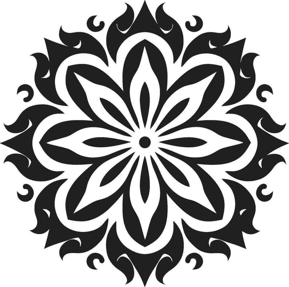 etereo eleganza mandala icona emblema tranquillo tondo emblematico mandala icona vettore