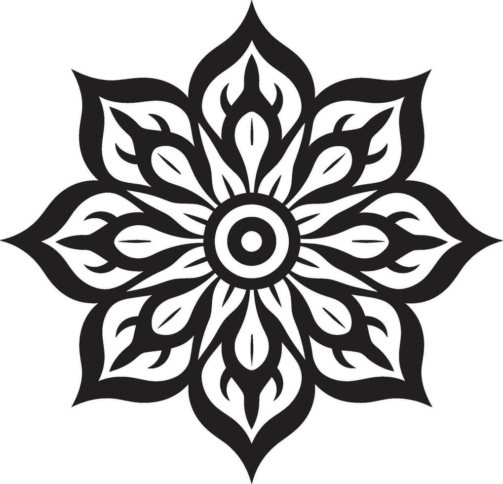 armonia alone mandala logo design sereno simmetria iconico mandala vettore