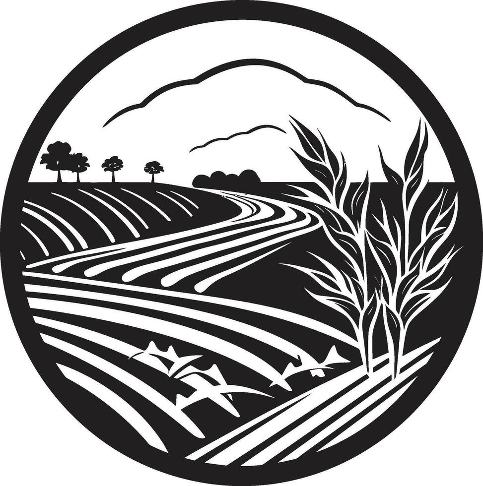 rurale ritmi agricoltura emblema design i campi di prosperità agricoltura iconico emblema vettore