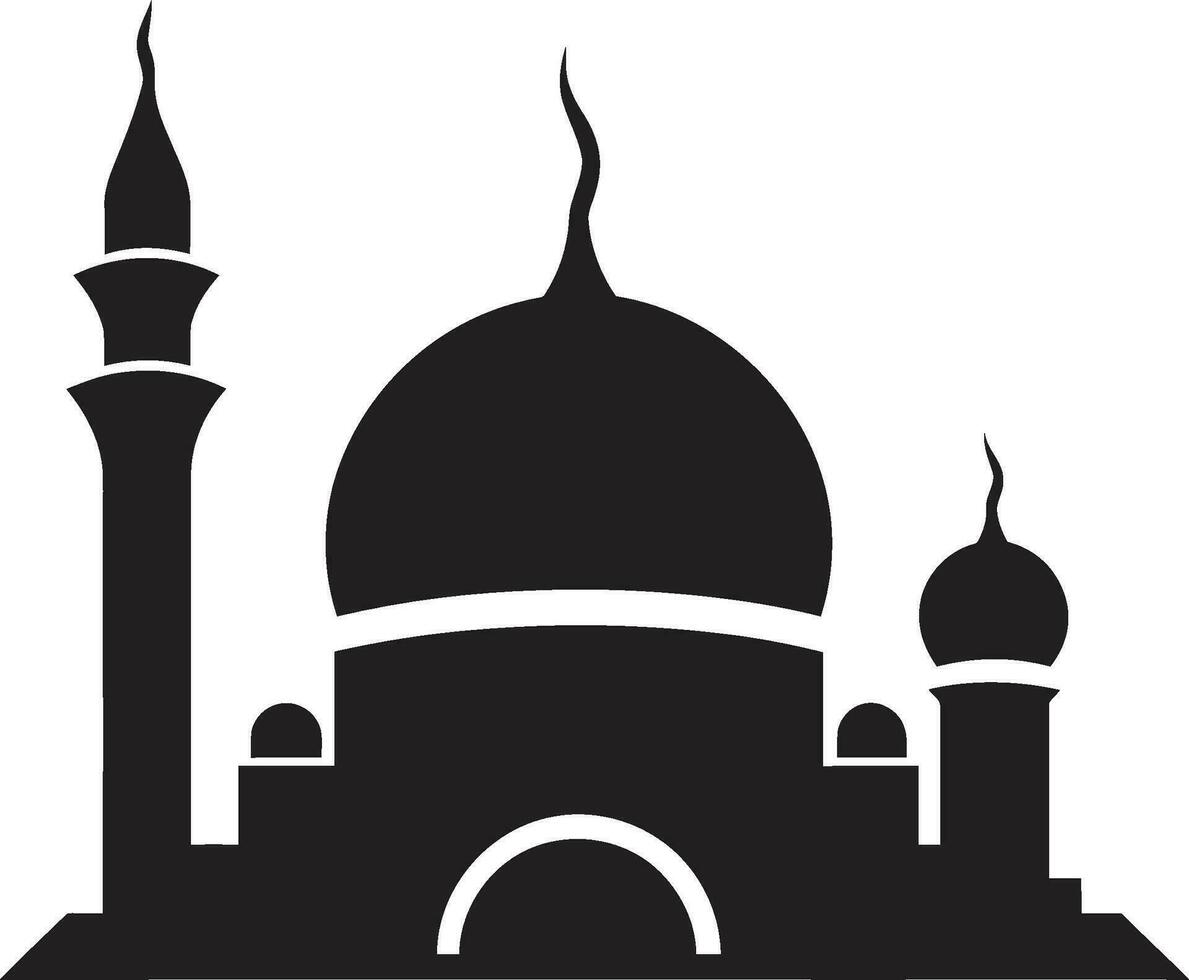 islamico meraviglia moschea iconico emblema etereo eleganza vettore moschea icona