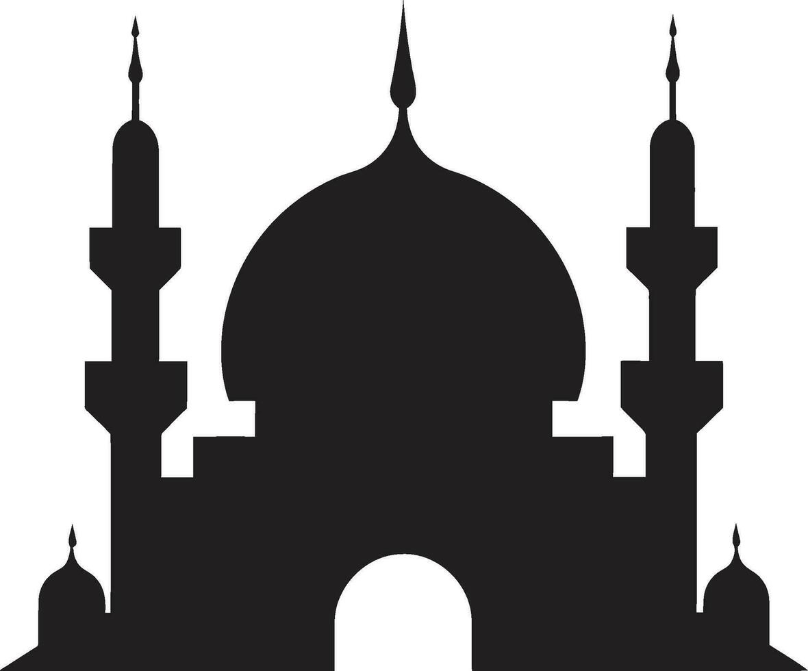 moschea di la tranquillità emblematico design fedele edificio moschea logo icona vettore