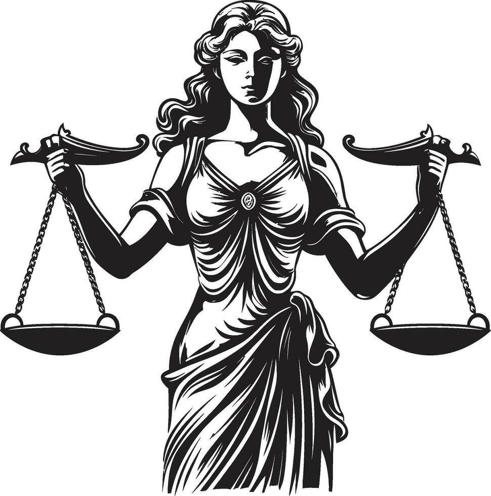 bilancia sovranità logo di giustizia signora etico equità giustizia signora vettore