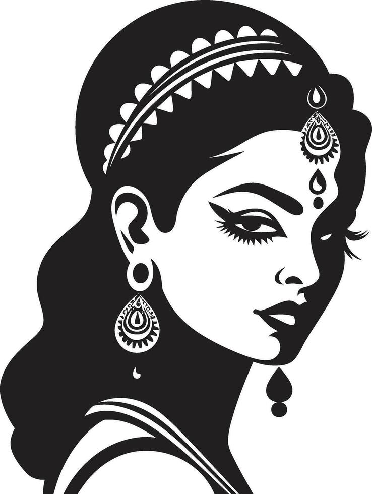 incantevole dulhan iconico sposa vettore regale rajkumari indiano nozze emblema