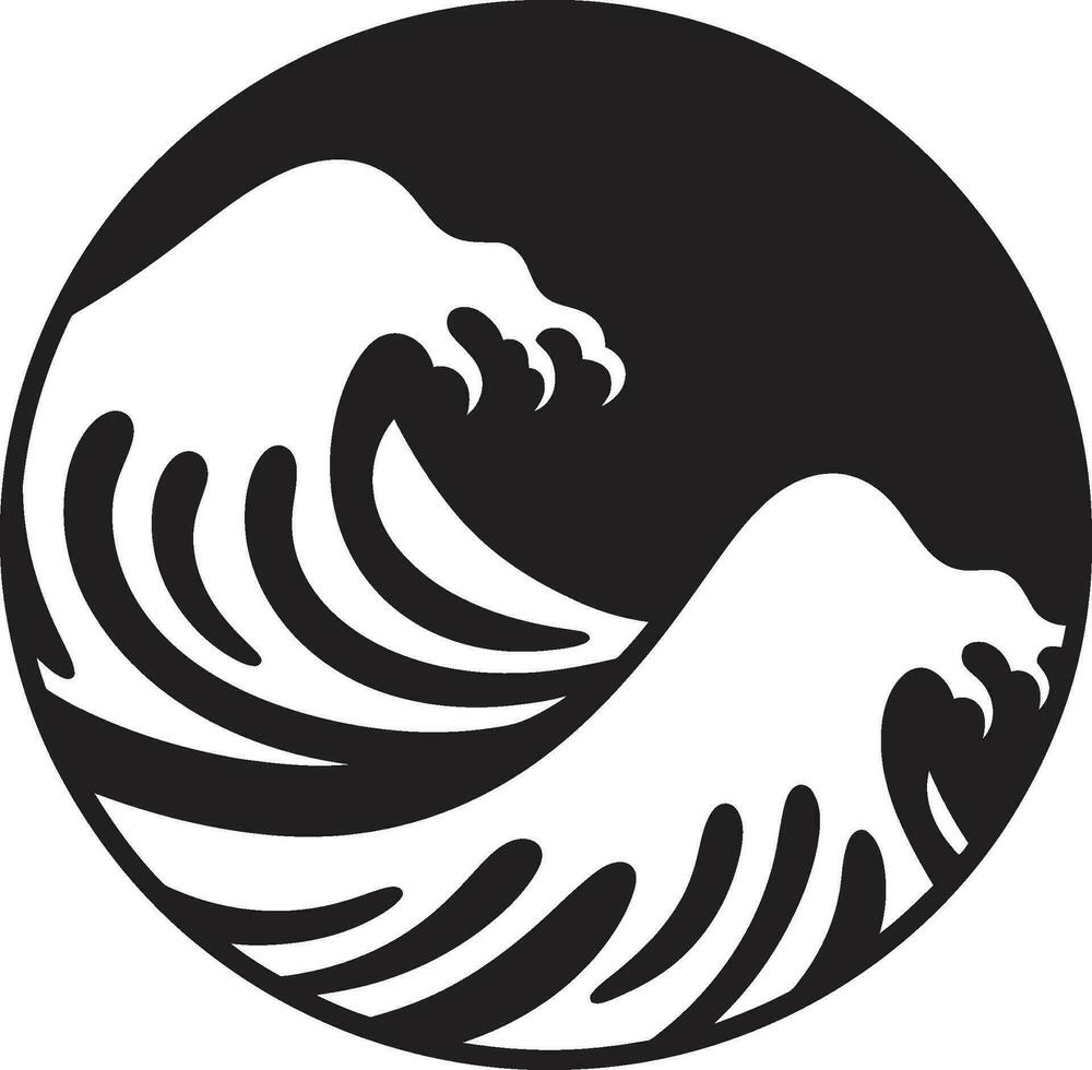 delicato ondata acqua onda emblematico icona ondulazione ritmo minimalista logo vettore