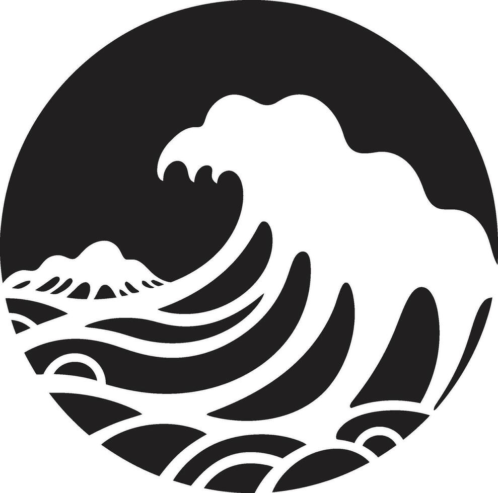 tranquillo marea minimalista onda iconico emblema riflusso e flusso acqua onda logo vettore