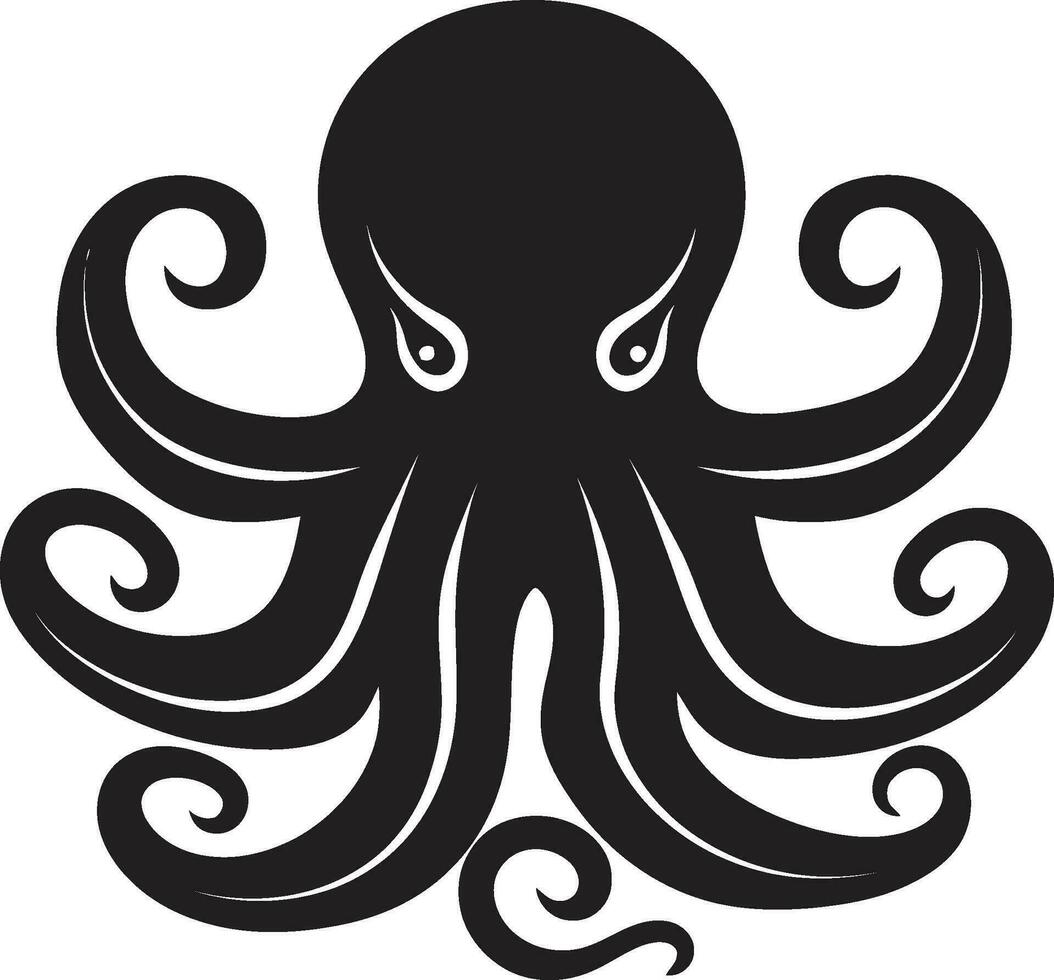 tentacolo arazzo emblematico polpo icona sereno ventose logo vettore icona