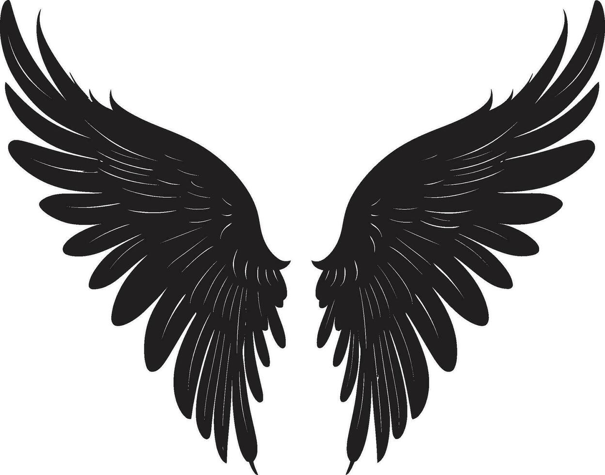 angelico aura Ali emblematico logo grazioso custode angelo icona vettore