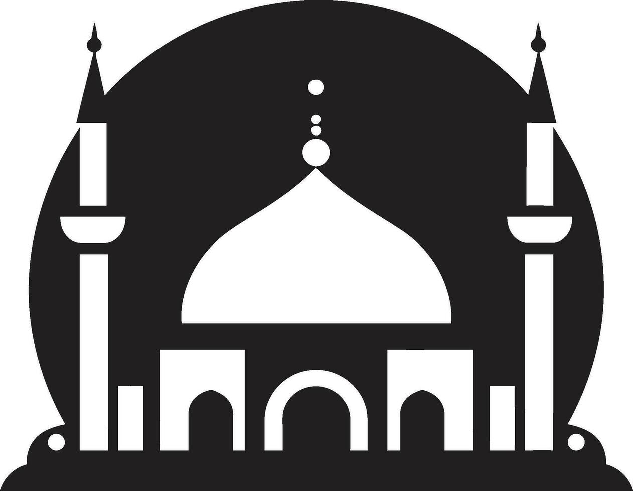 celeste tonalità emblematico moschea icona fedele fondamenta moschea logo vettore