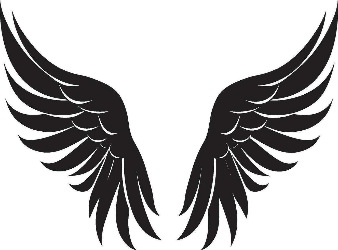 sereno serafino iconico angelo design angelico aura Ali emblematico logo vettore