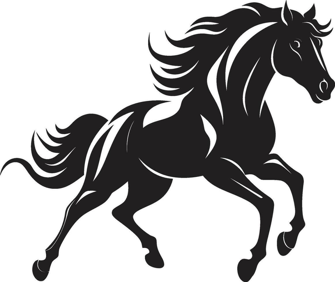 destriero simbolo vettore cavallo logo grafico sereno stallone cavallo iconico emblema