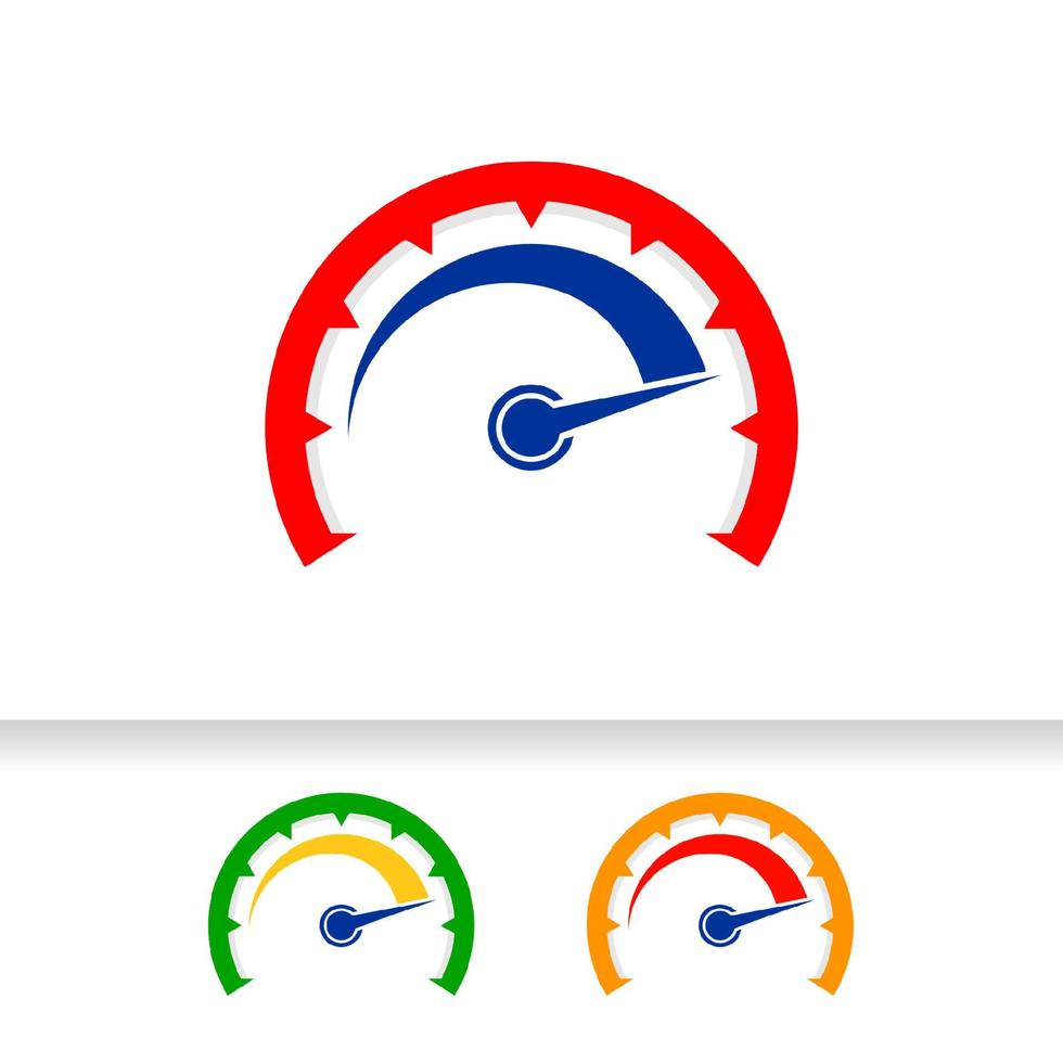 design del logo vettoriale dell'indicatore di velocità. modello di progettazione del simbolo dell'icona del tachimetro