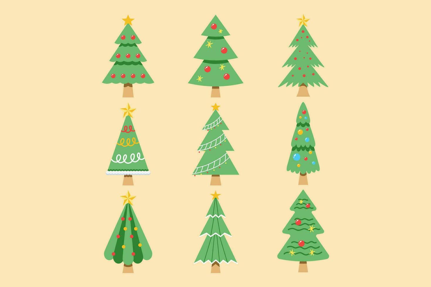 impostato di Natale alberi vettore illustrazione nel piatto stile per Natale design elemento