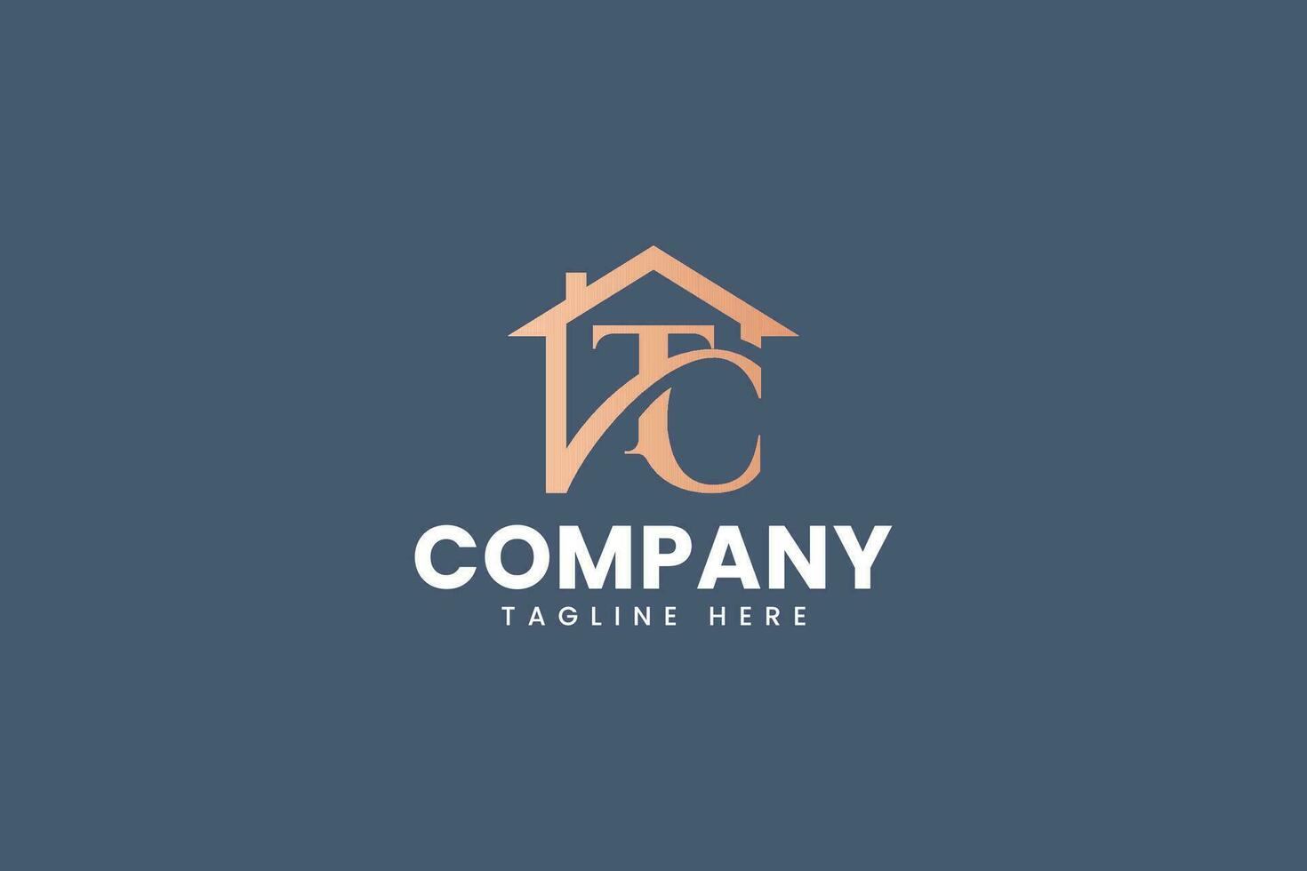 lettera t c con casa elemento elegante logo design per vero tenuta e proprietà azienda vettore