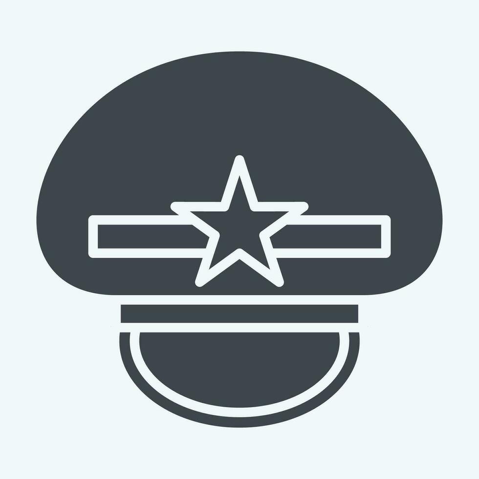 icona militare cap. relazionato per cappello simbolo. glifo stile. semplice design modificabile. semplice illustrazione vettore