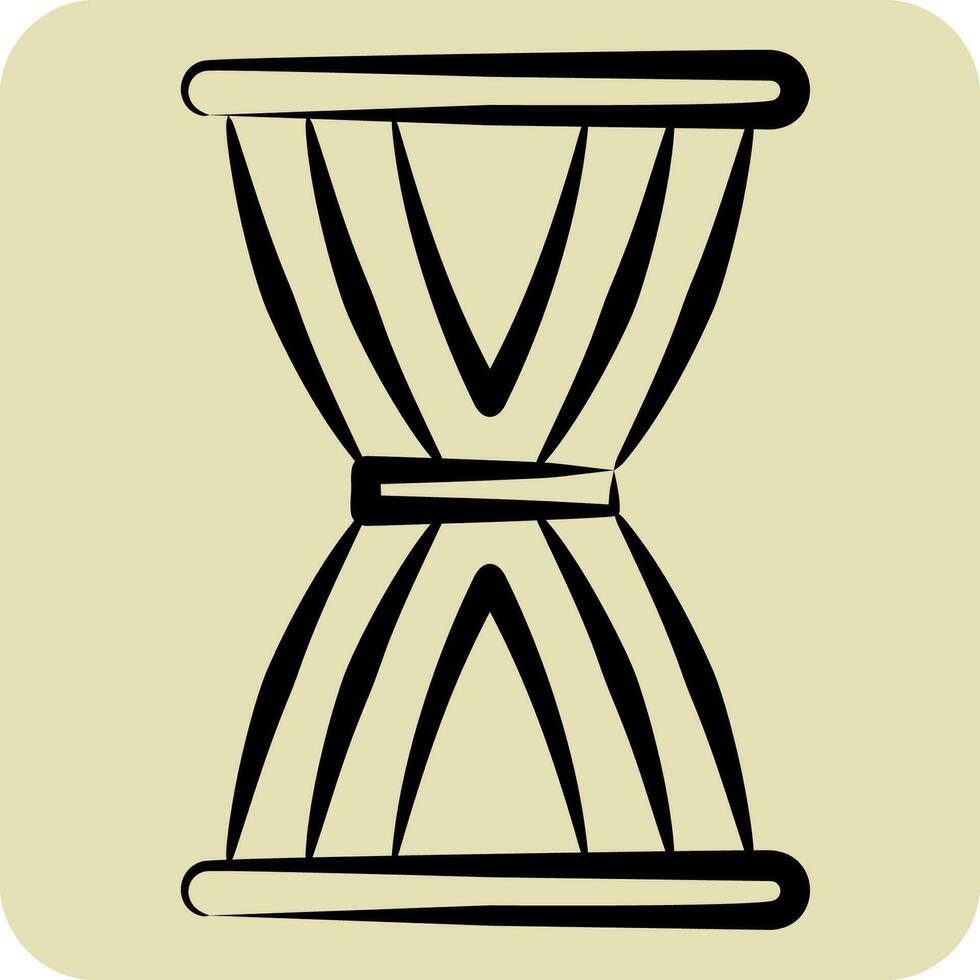 icona clessidra. relazionato per le tende simbolo. mano disegnato stile. semplice design modificabile. semplice illustrazione vettore