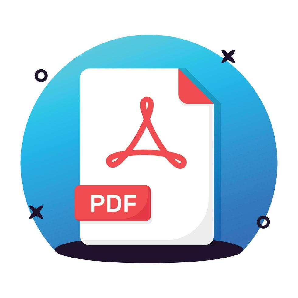 PDF file formato piatto icona design pronto per premio uso vettore