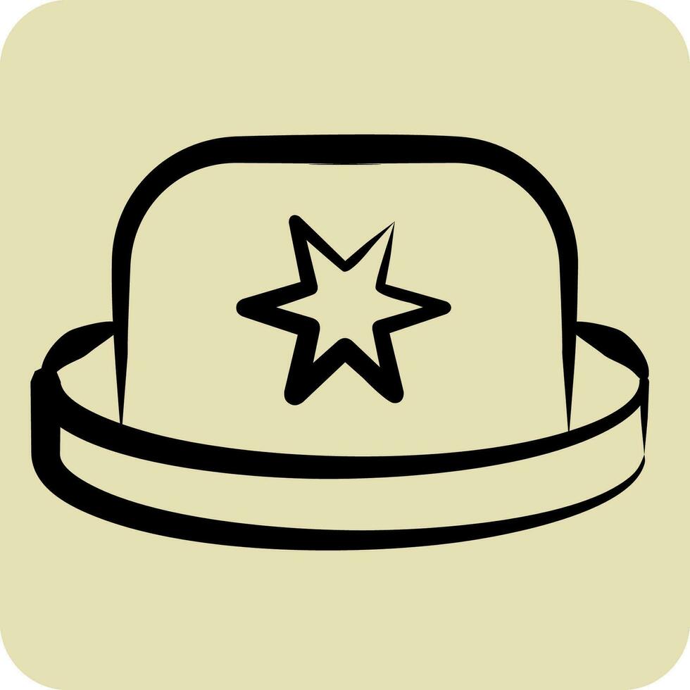 icona giocatore di bowling. relazionato per cappello simbolo. mano disegnato stile. semplice design modificabile. semplice illustrazione vettore
