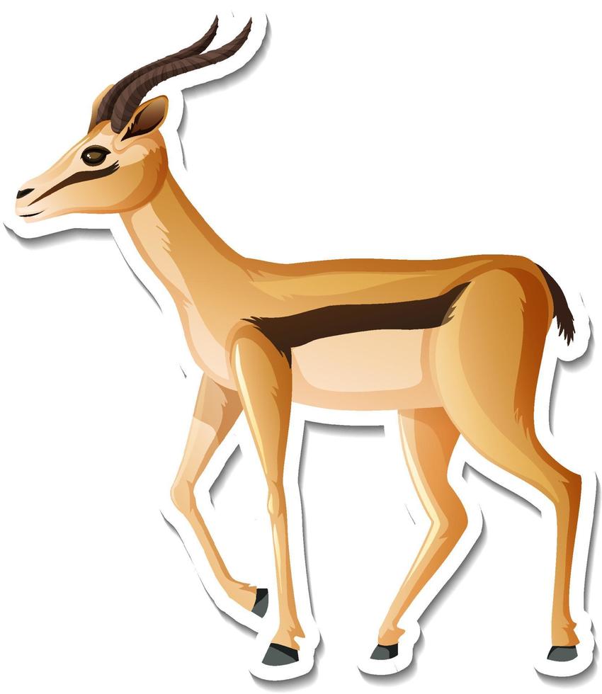 un modello di adesivo del personaggio dei cartoni animati di antilope vettore