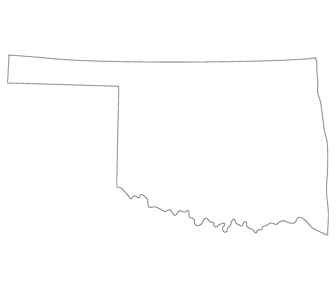 carta geografica di Oklahoma. Oklahoma carta geografica. Stati Uniti d'America carta geografica vettore