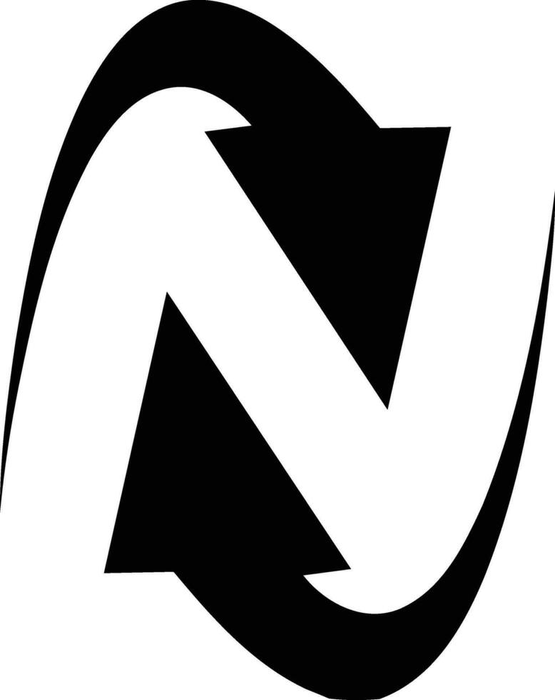 lettera n logo vettore