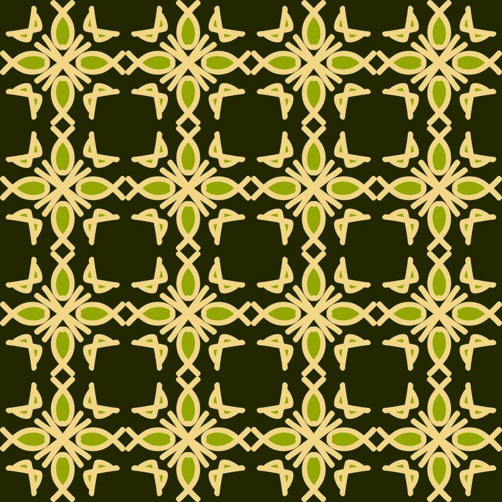 verde oliva giallo mandala arte senza soluzione di continuità modello floreale creativo design sfondo vettore illustrazione