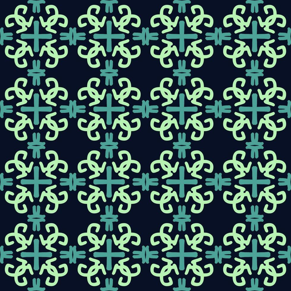 verde blu turchese acqua menthe mandala arte senza soluzione di continuità modello floreale creativo design sfondo vettore illustrazione