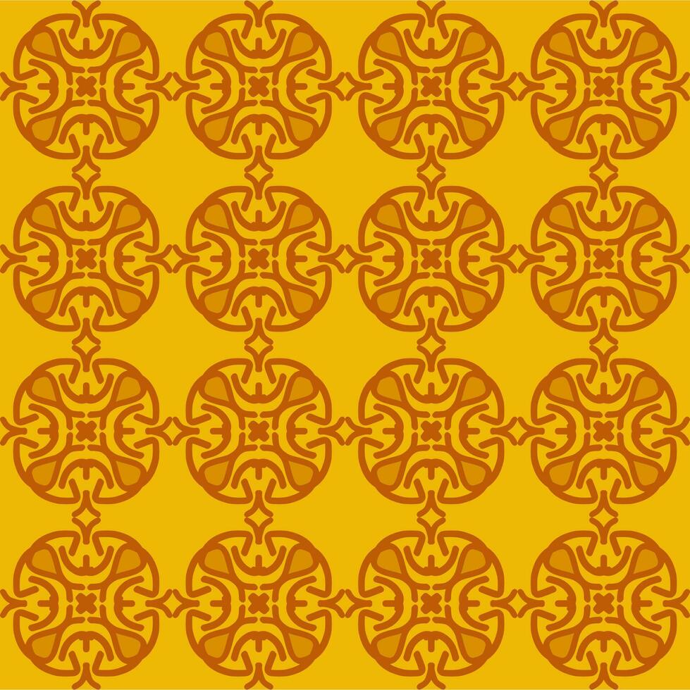 giallo arancia mandala floreale creativo senza soluzione di continuità design sfondo vettore