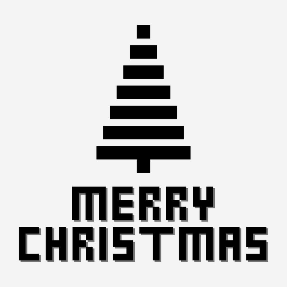saluto carta minimalista con un' Natale tema nel un' geometrico stile nel isolato bianca sfondo vettore