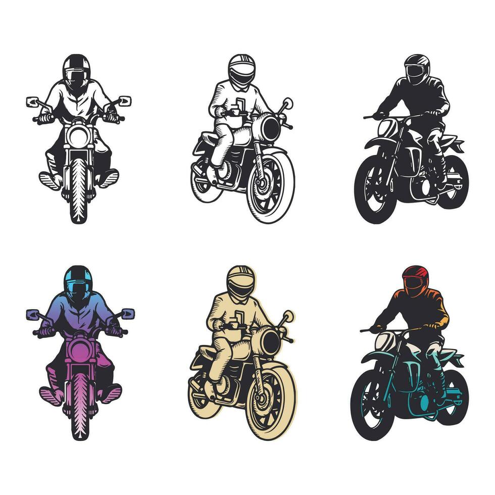 classico motociclo silhouette vettore illustrazione