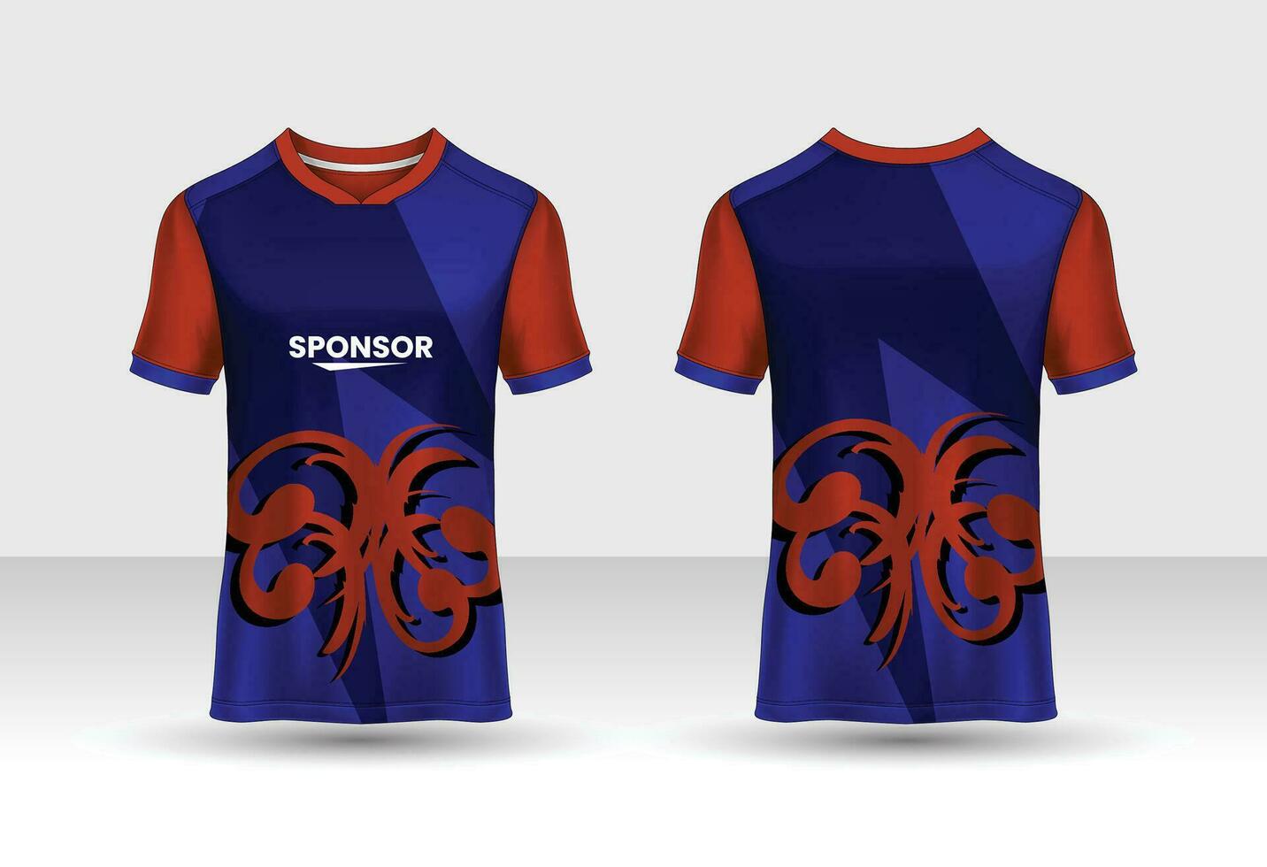 modello di jersey sportivo e t-shirt mockup vettoriale di design in jersey sportivo. design sportivo per calcio, corse, maglie da gioco. vettore.