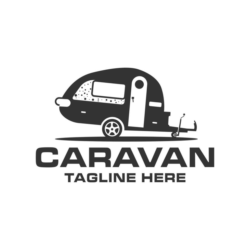 caravan o mobile casa illustrazione logo vettore