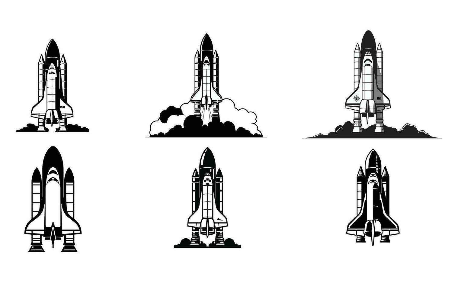 razzo silhouette illustrazione astronauta veicolo icona, razzo base icona. semplice cartello illustrazione vettore