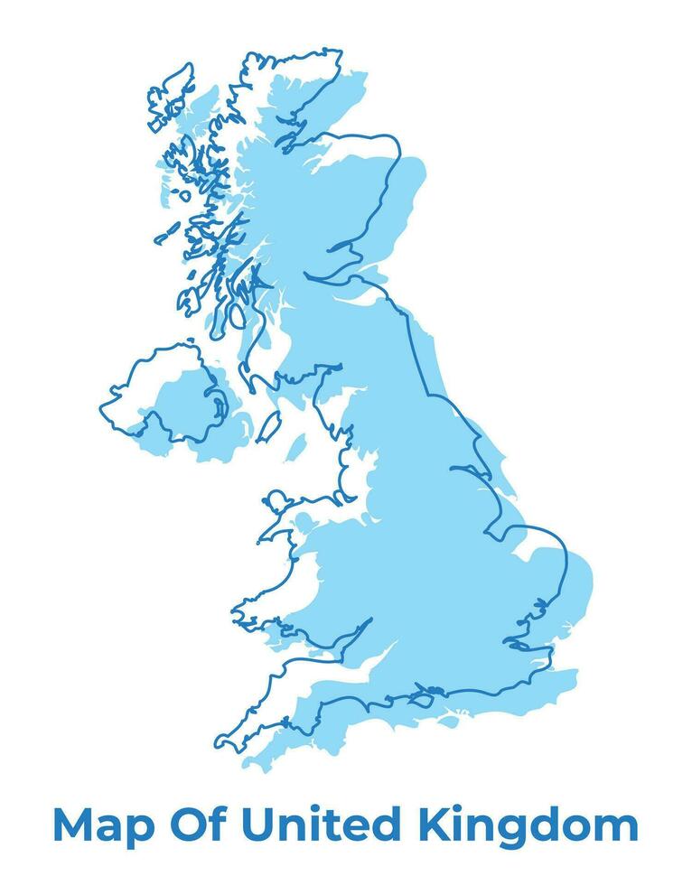 Gran Bretagna semplice schema carta geografica vettore illustrazione