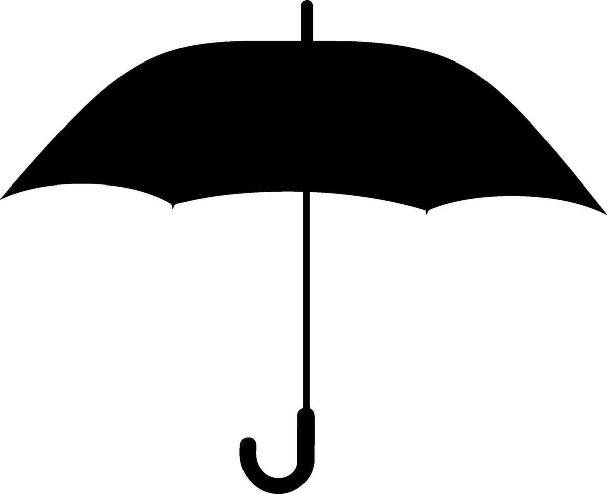 ombrello simbolo su il bianca sfondo silhouette. ai generato illustrazione. vettore