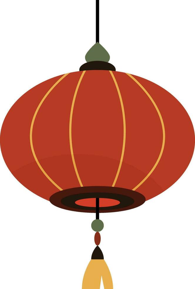 Cinese lanterna piatto icona nel rosso e giallo colore,tradizionale Cinese rosso torcia elettrica con d'oro decorazioni vettore