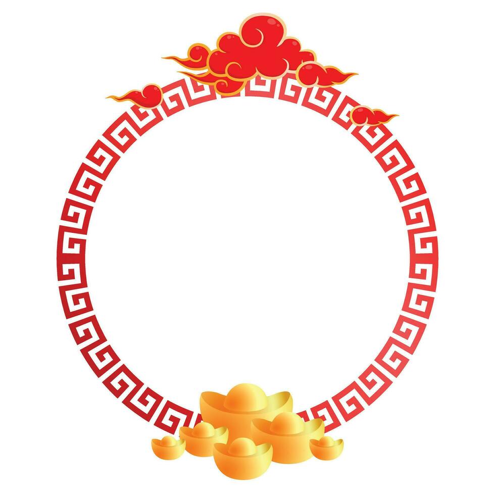 d'oro rosso Cina nuovo anno telaio confine elemento saluto Festival per decorazione pendenza design vettore