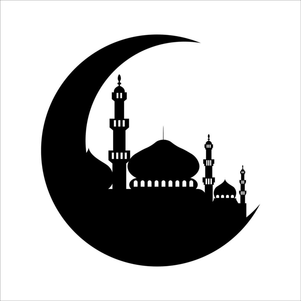 illustrazione vettore grafico di moschea, Perfetto per moschea design , silhouette, Ramadhan icona, moschea vettore, moschea silhouette