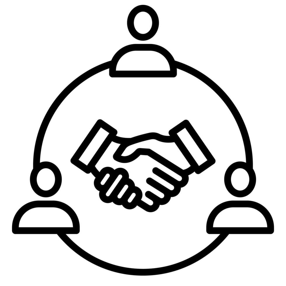 stakeholder collaborazione icona linea vettore illustrazione