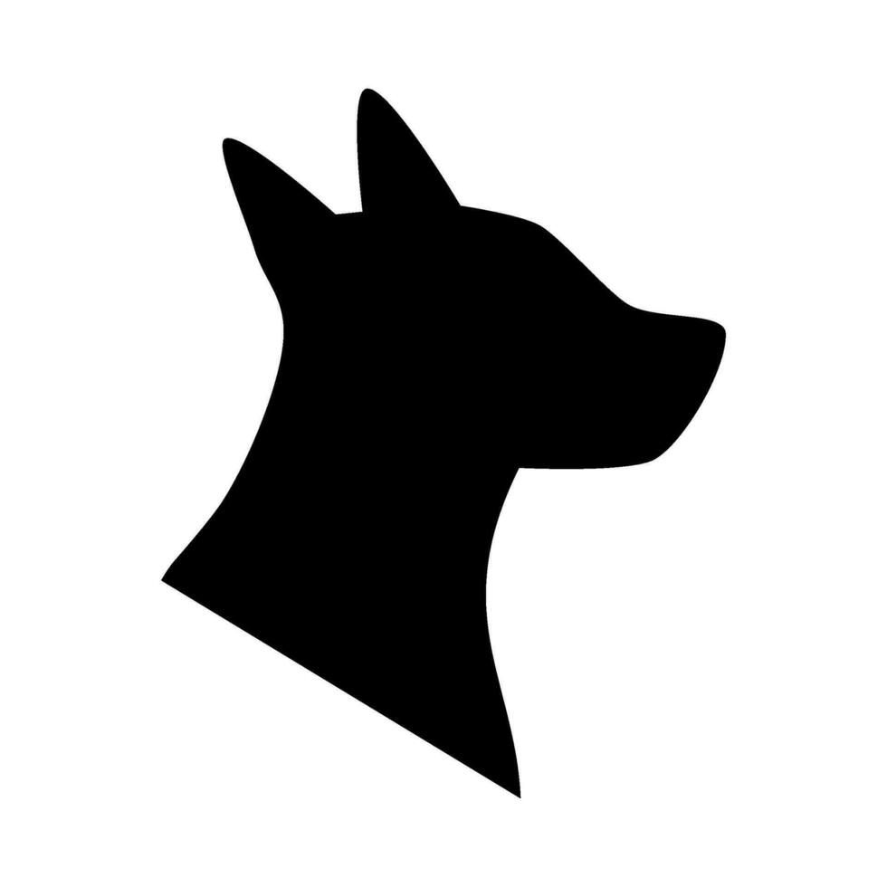 cane testa silhouette illustrazione su isolato sfondo vettore