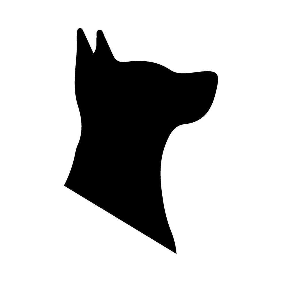 cane testa silhouette illustrazione su isolato sfondo vettore