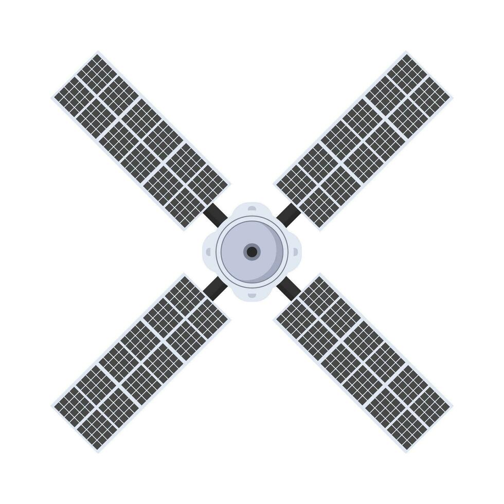 piatto illustrazione di spazio satellitare su isolato sfondo vettore