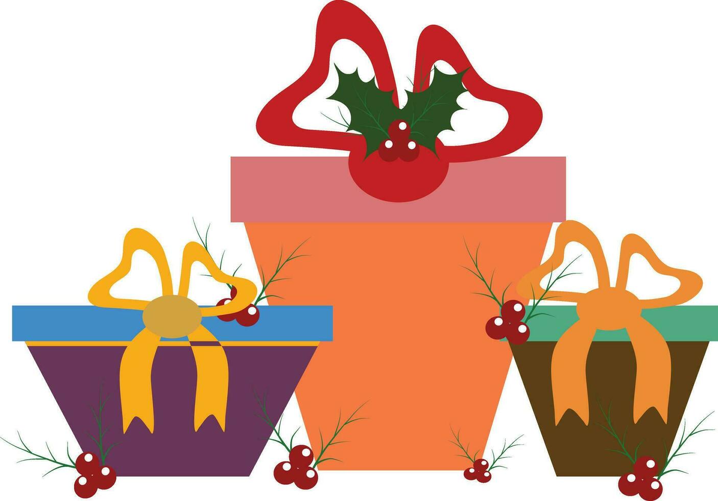 decorativo regalo scatola imposta per celebrazione e progettazione manifesto e carte vettore