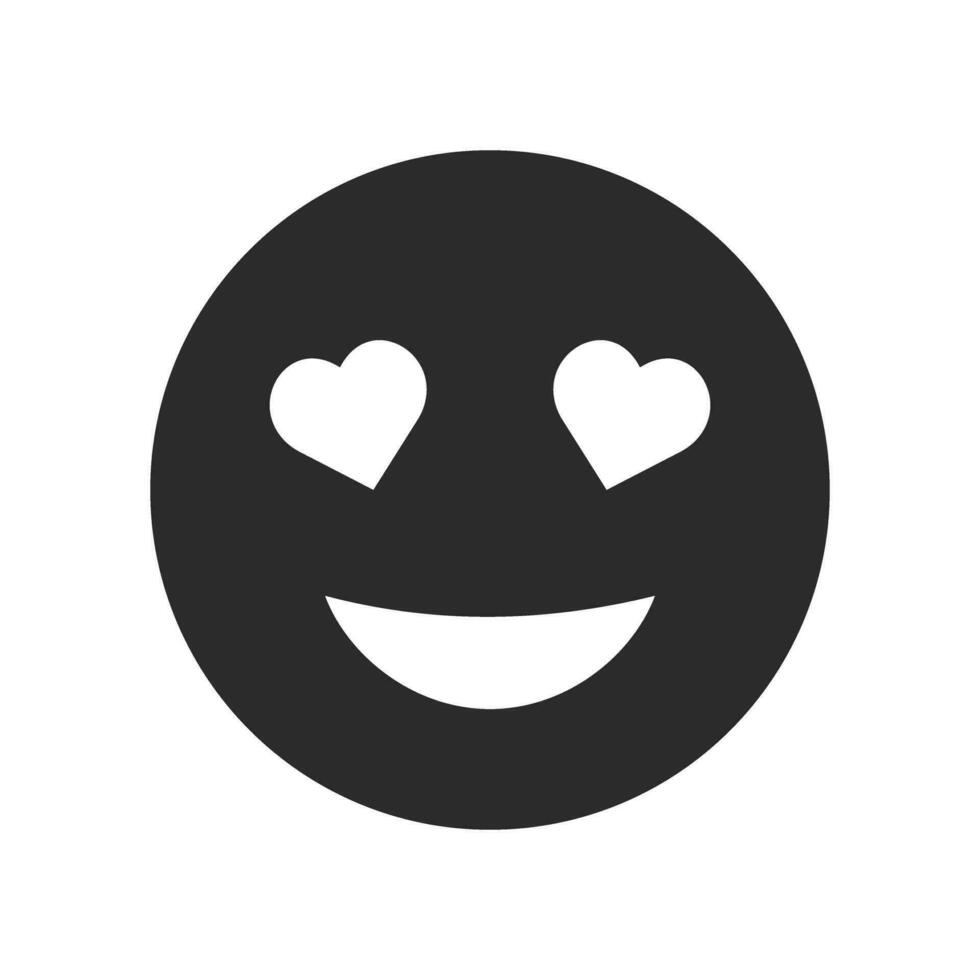 amore cuore occhi nero emoji icona vettore illustrazione