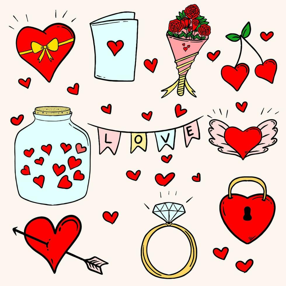 illustrazione con un' amore tema quello può essere Usato per San Valentino giorno, con un' piatto design stile vettore