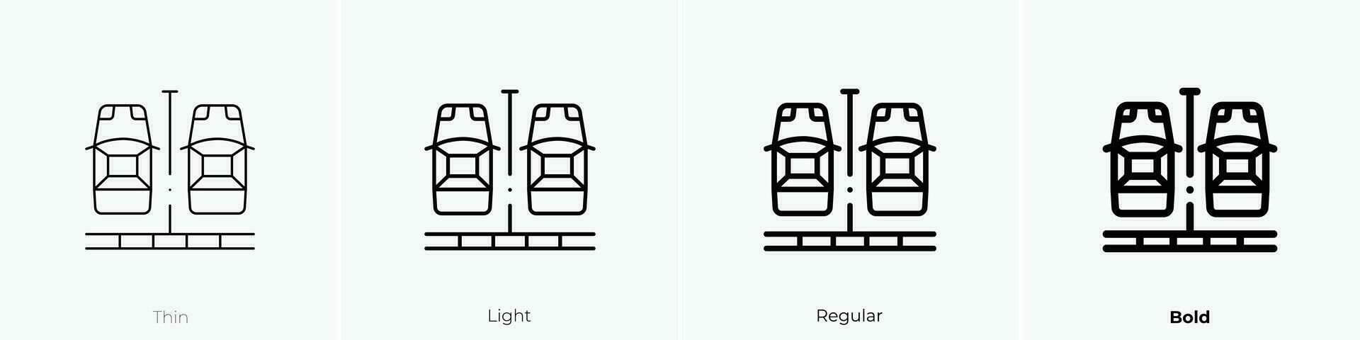 parcheggio la zona icona. sottile, luce, regolare e grassetto stile design isolato su bianca sfondo vettore