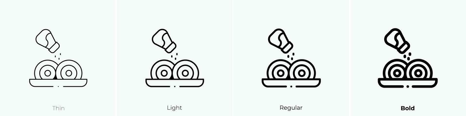 pasta icona. sottile, luce, regolare e grassetto stile design isolato su bianca sfondo vettore